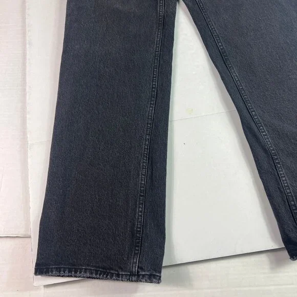 Abercrombie Fitch Jeans Women's 28x30* Low Rise Baggy Black Faded Denim Tag 25R - Picture 7 of 16